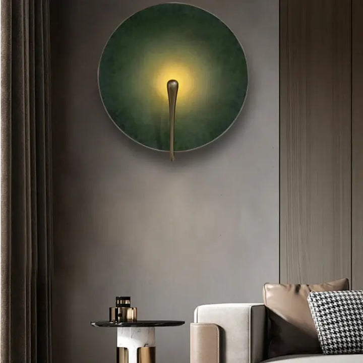 Applique Murale Artistique Cercle Coloré Et Laiton Fin

