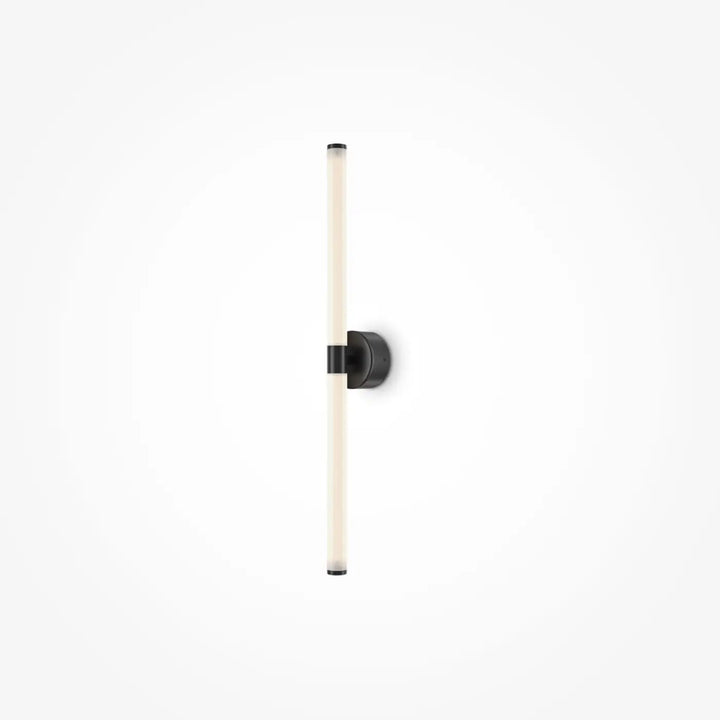 Applique murale axis avec tube en acrylique blanc mat cylindrique et support en métal noir mat minimaliste
