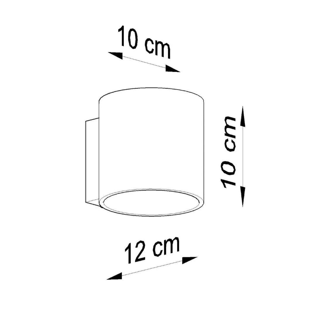 Kinkiet orbis beton applique murale cylindrique minimaliste en béton avec 10 cm de diamètre et 12 cm de hauteur
