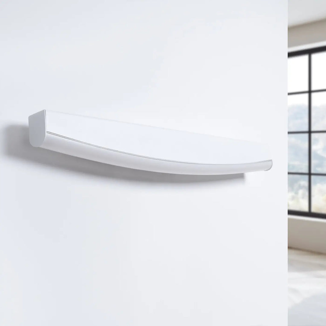 Applique murale jorun 4000k blanc avec étagère murale courbée design élégant luminaire à led minimaliste