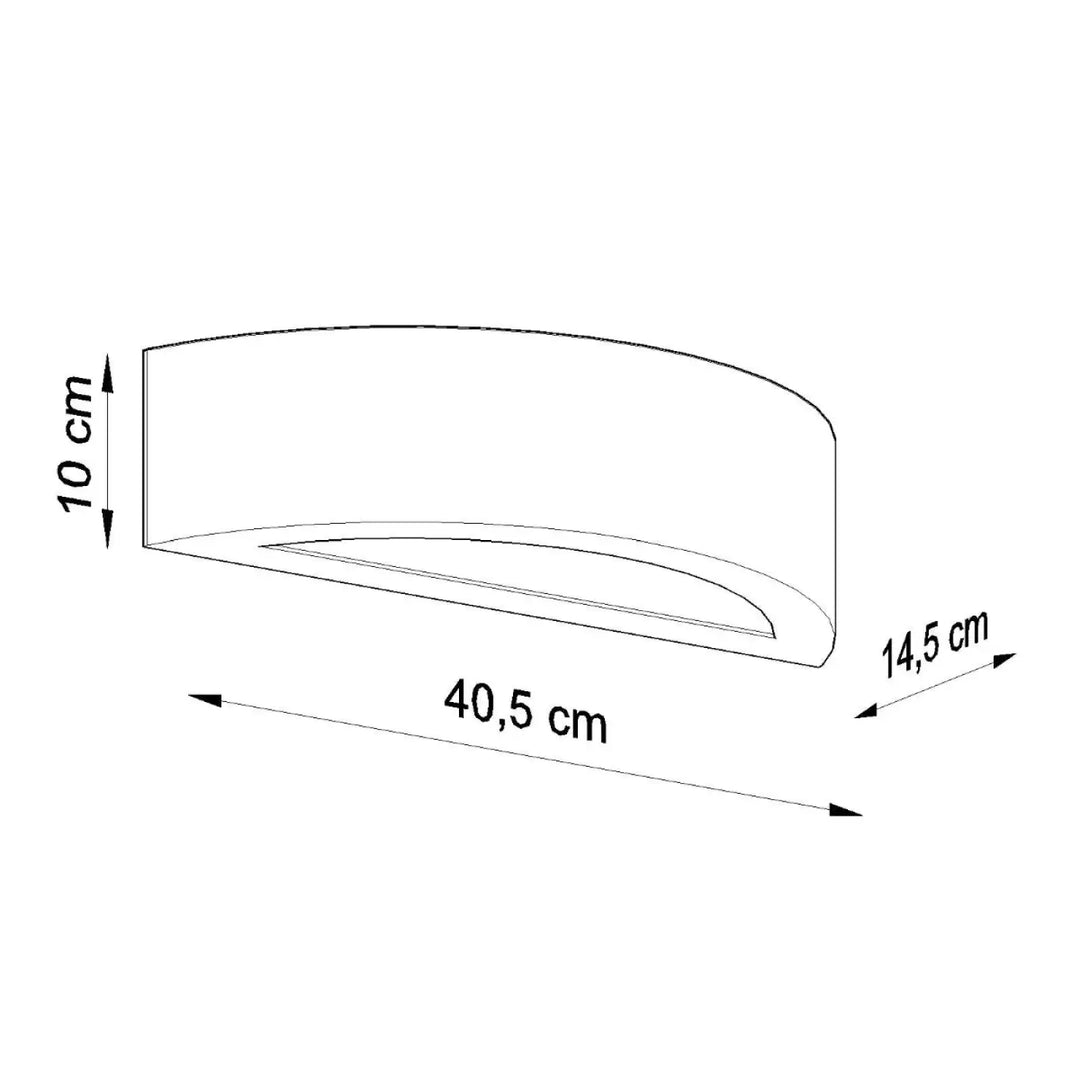 Applique murale en céramique atena moderne avec design minimaliste et dimensions précises pour une belle lumière