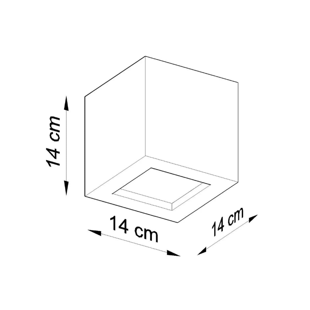 Applique murale céramique leo blanche avec base carrée encastrée 14 cm cube moderne en céramique