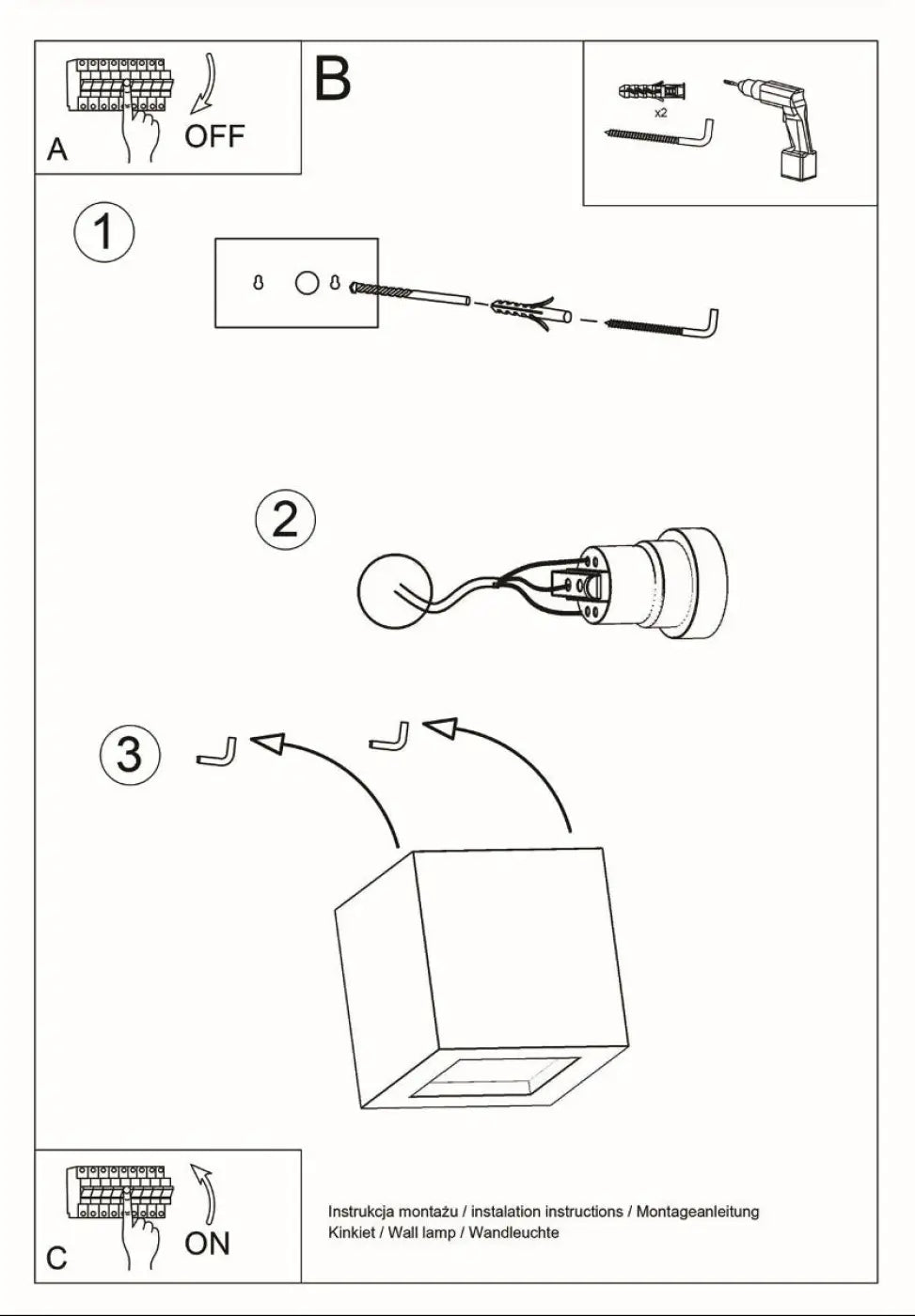 Schéma d'installation du luminaire
