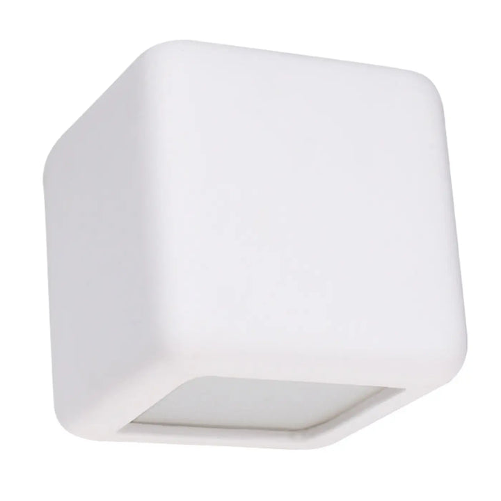 Applique murale céramique nesta blanche cube avec finition mate et bords arrondis pour une belle lumière moderne