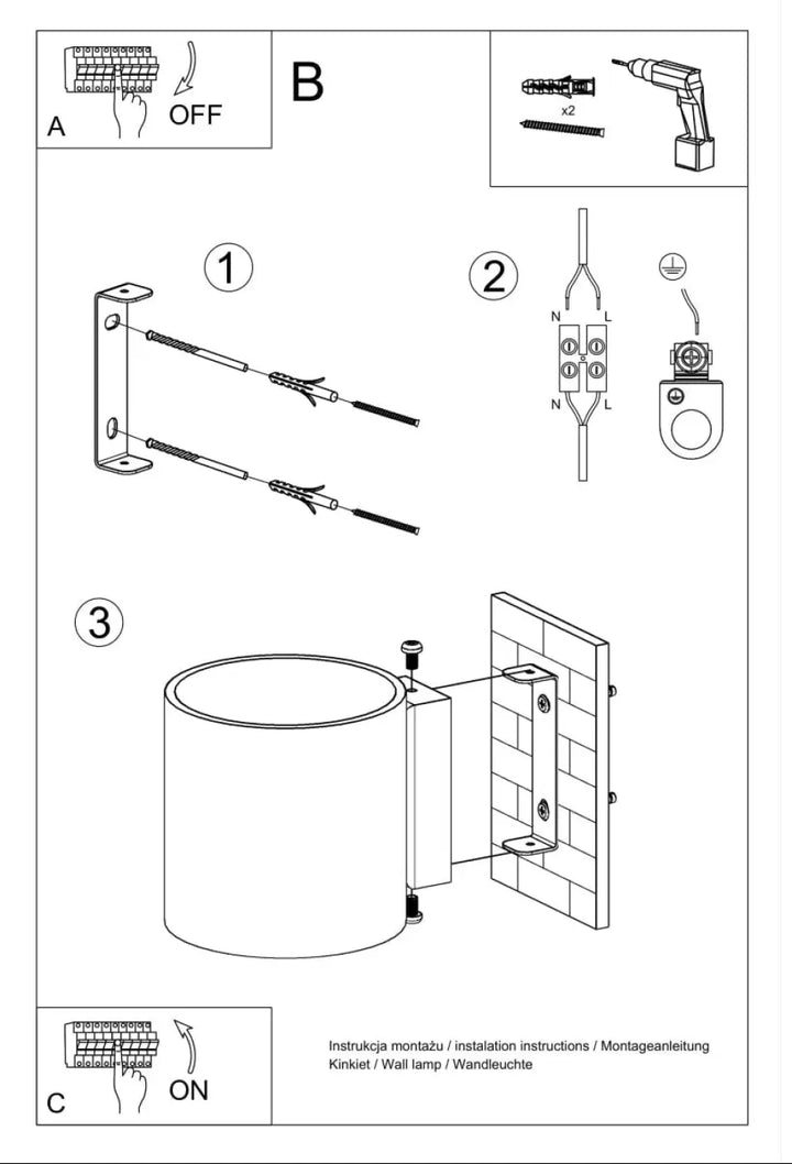 Applique murale VICI cylindrique en métal avec finition argentée et interrupteur intégré pour une atmosphère unique moderne