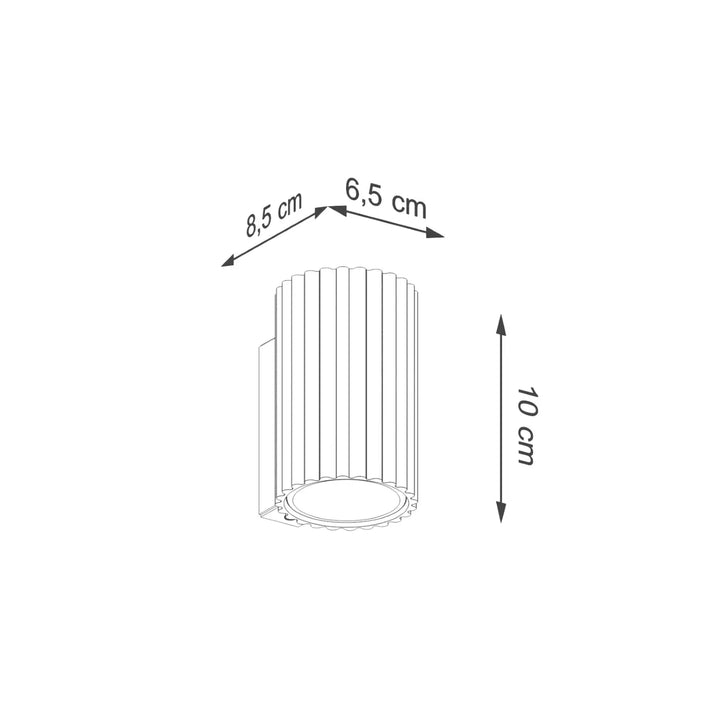 Applique murale karbon 10 beige cylindrique avec rainures verticales et ampoules gu10 interchangeables design minimaliste
