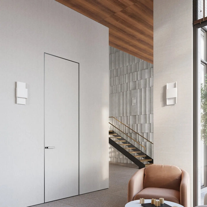 Applique murale durlin blanc avec poignée noire fine minimaliste rencontre variété d’intérieurs modernes
