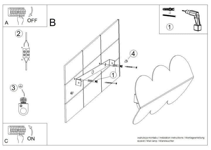 Aplique de pared blanco BISCUIT