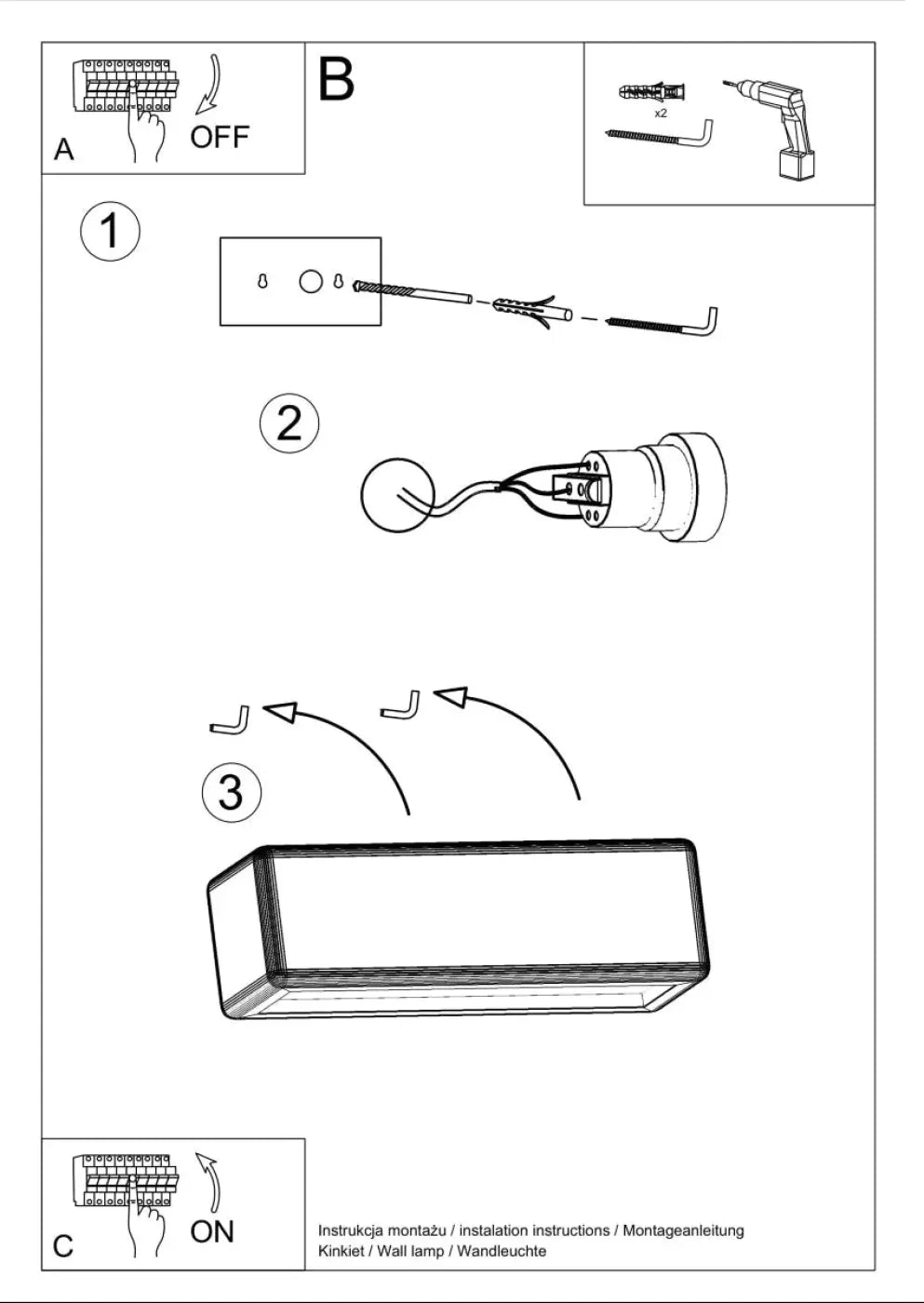 Schéma d'installation du luminaire