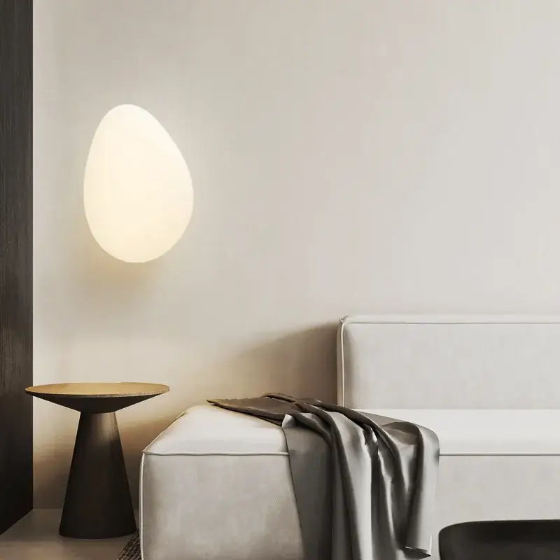 Applique Murale Blanche En Forme De Pierre Naturelle