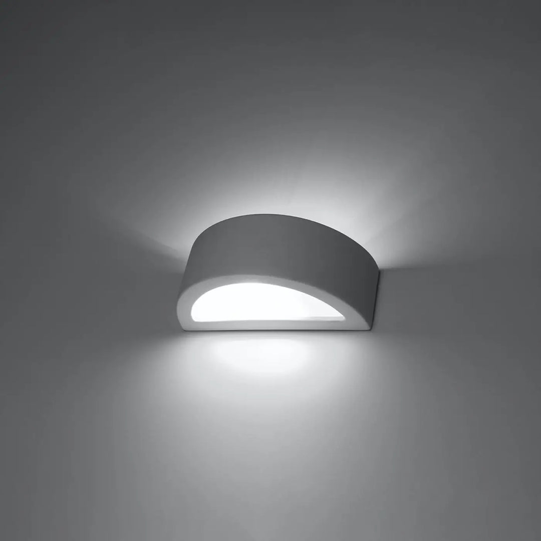 Applique ateña 30 en céramique blanc semi-circulaire avec design moderne et combinaison unique pour mur intérieur