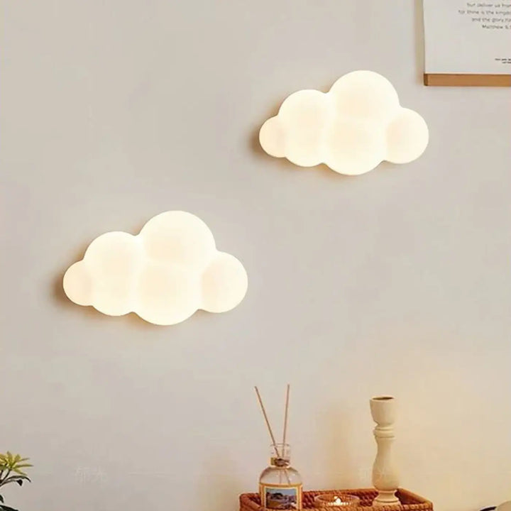 Applique Murale Blanche À L’Effet Réaliste En Forme De Nuage
