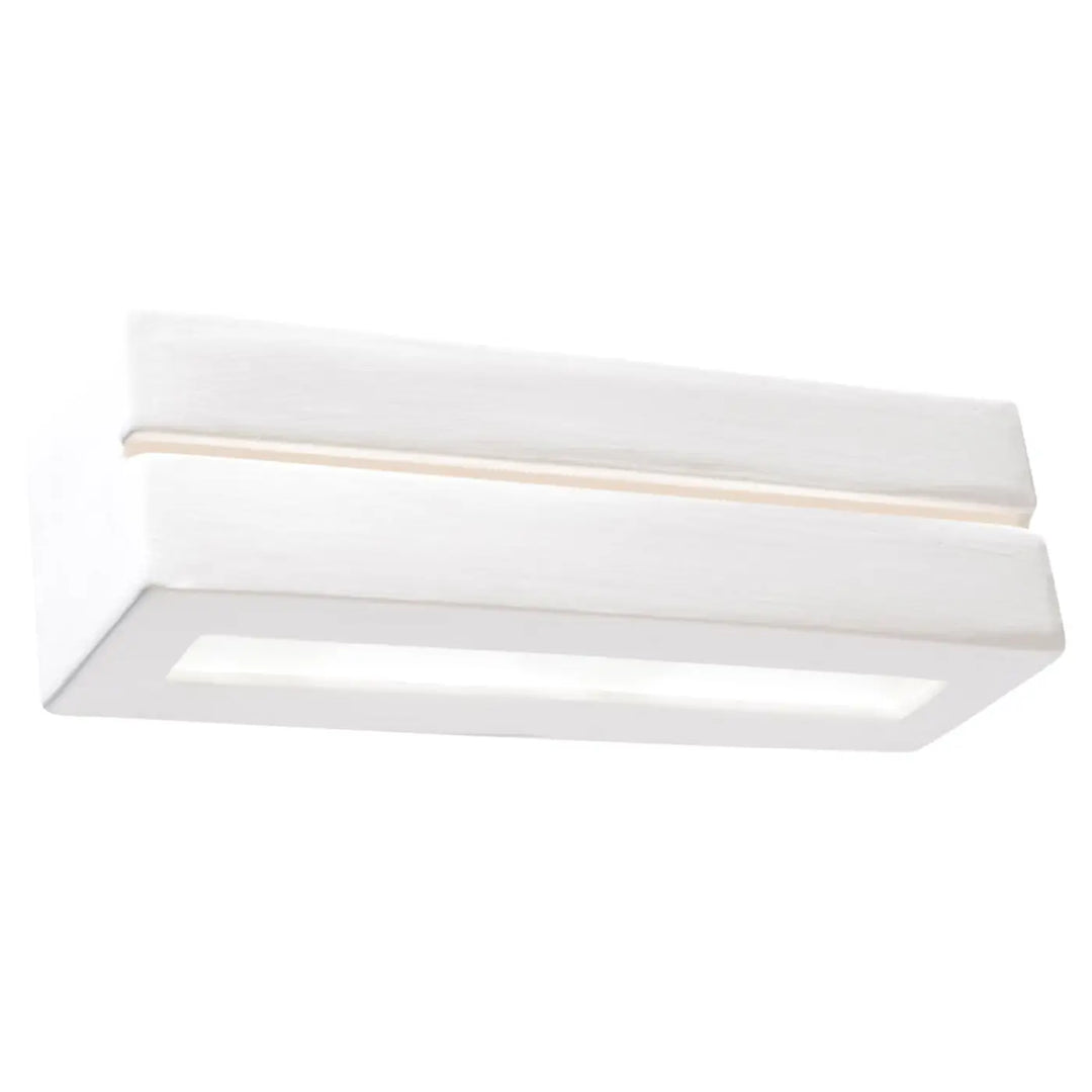Applique murale céramique vega line blanche avec deux bandes led horizontales pour une belle lumière moderne
