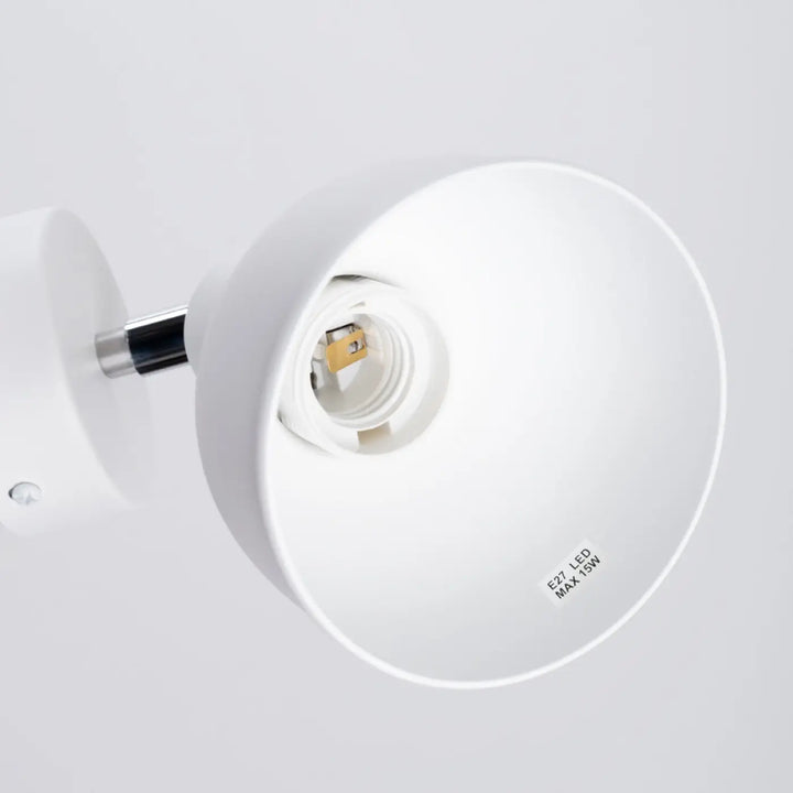 Applique murale lampe elba blanc mat avec design moderne minimalisme combiné et socket led e27 pour éléments subtils