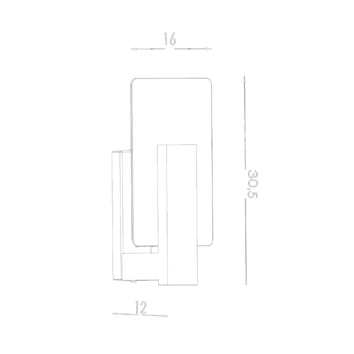 Applique murale lappo blanc dessin minimaliste avec dimensions 16 30.5 12 cm design intemporel exceptionnellement élégante