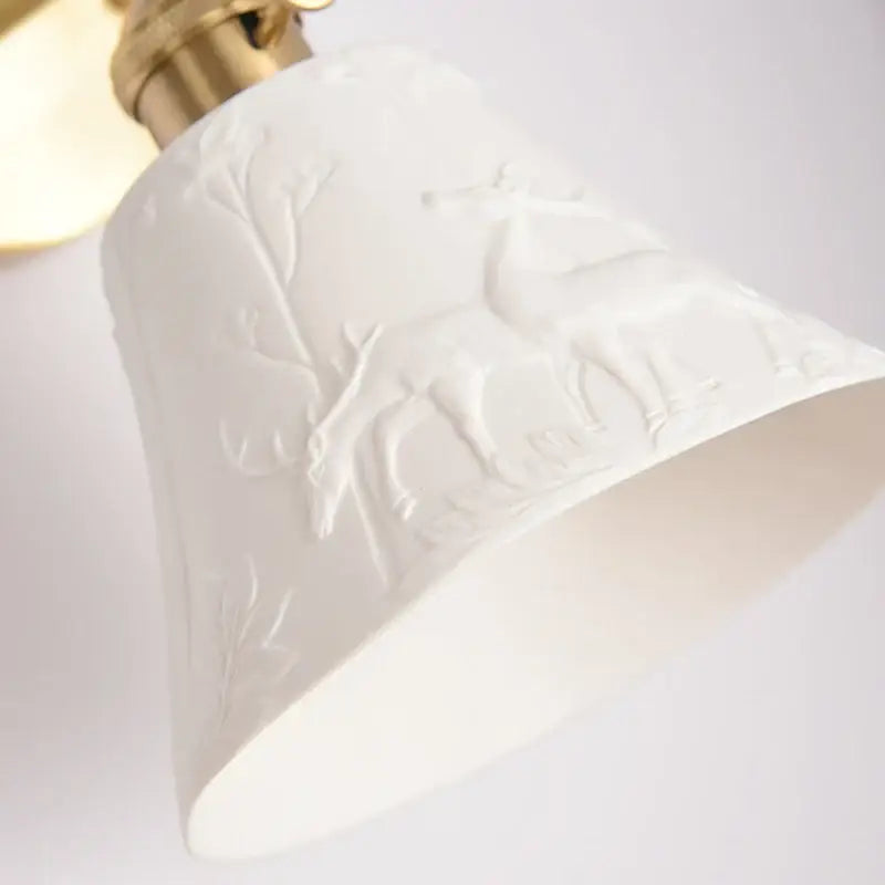 Applique Murale Blanche Vintage À L’Effet Céramique Évasée