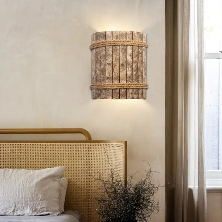 Applique murale style bohème en fibres naturelles rotin tressé