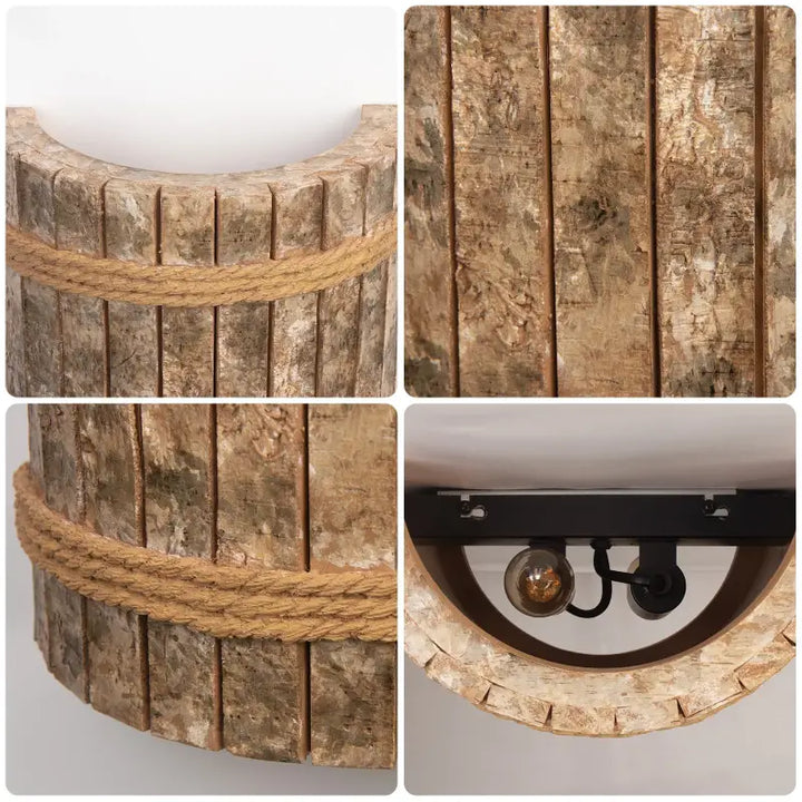 Applique murale style bohème en fibres naturelles rotin tressé