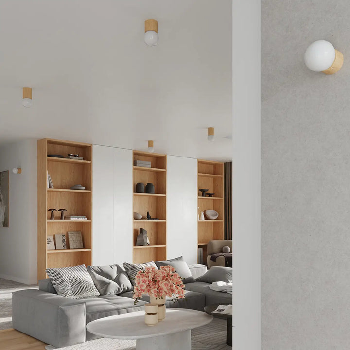 Applique murale boomo avec style raffiné minimalisme scandinave en verre dépoli et bois chaleureux