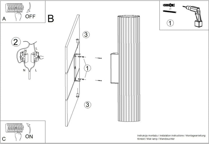 Aplique de pared IVAR, LED burdeos, 4000K