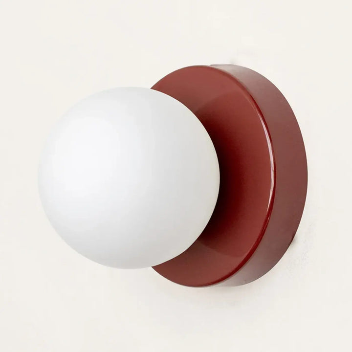 Applique Murale Boule Blanche Avec Support Coloré Design