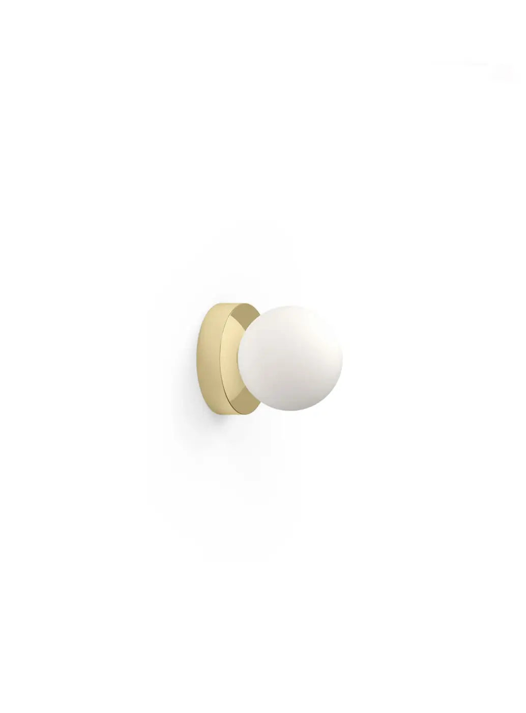 Applique Bola Sphere à rosace dorée, globe en verre opale de 13 cm