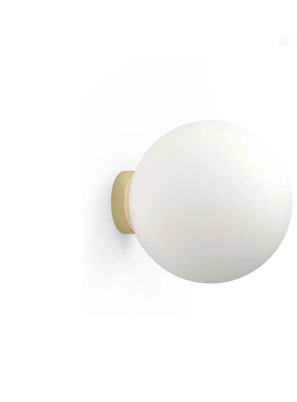 Applique Bola Sphere à rosace dorée, globe en verre opale de 40 cm