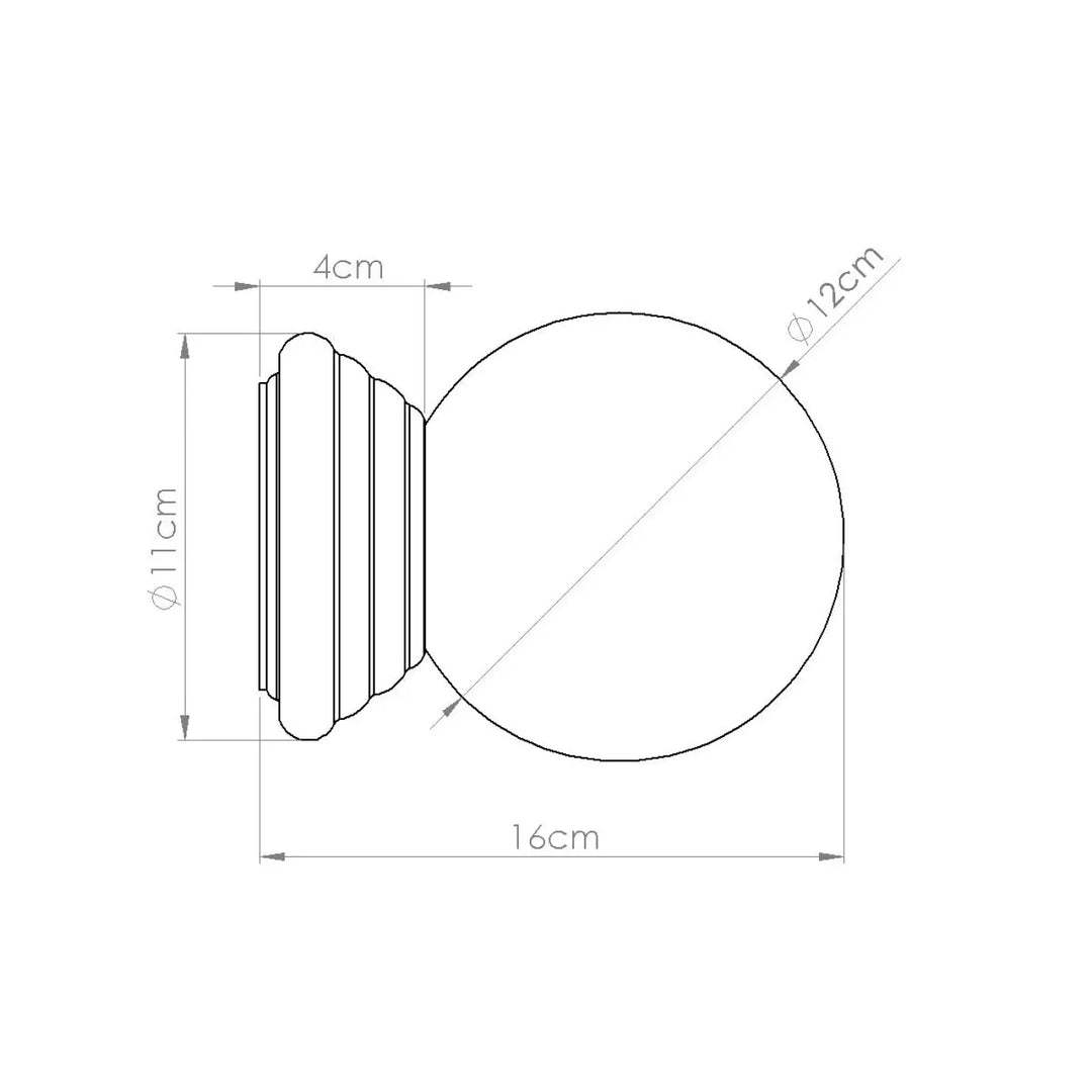 Applique murale zori beige avec bouton décoratif classique à base cannelée et tête sphérique lisse pour belle décoration
