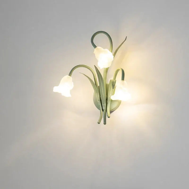Applique murale bouquet de fleur à support vert

