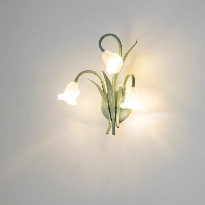 Applique murale bouquet de fleur à support vert

