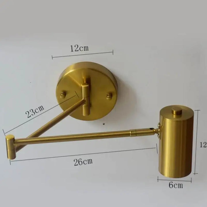 Applique Murale Bras Articulé Dorée au Design Géométrique