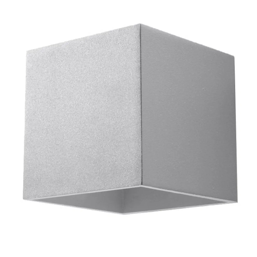 Kinkiet quad applique murale gris en forme de cube texturé en bois naturel pour éclairage design intérieur