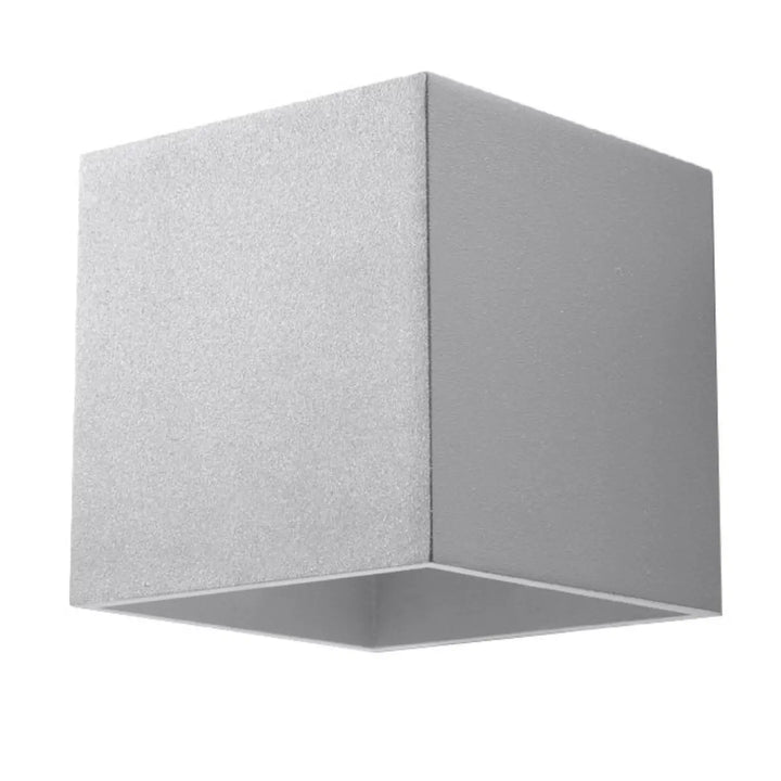 Kinkiet quad applique murale gris en forme de cube texturé en bois naturel pour éclairage design intérieur