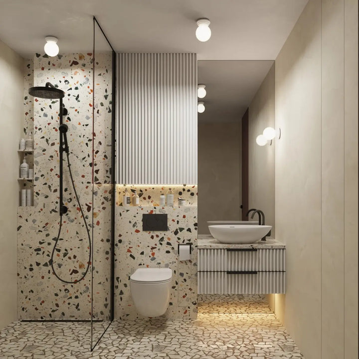 Applique murale blanc dans une salle de bains
