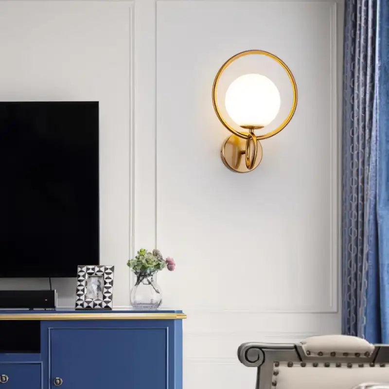 Applique Murale Cercle Led Design en Verre Dépoli