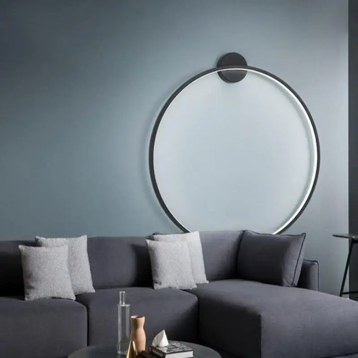 Applique Murale Cercle Noir en Acrylique et Aluminium