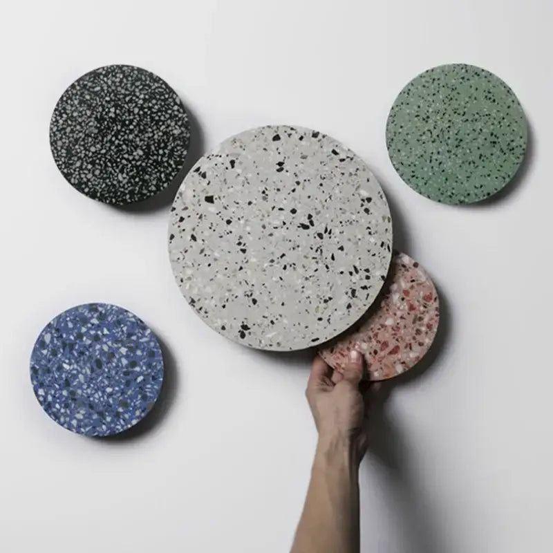 Applique murale circulaire LED à la texture de granité coloré

