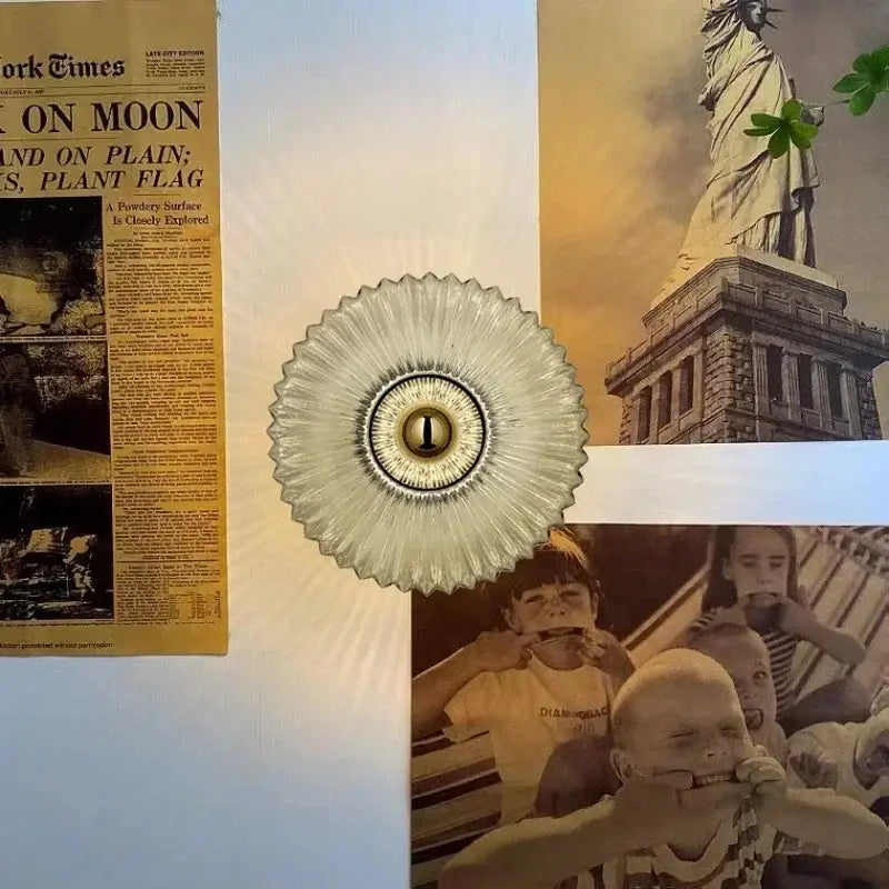 Applique Murale Circulaire En Verre Au Style Vintage Et Rétro