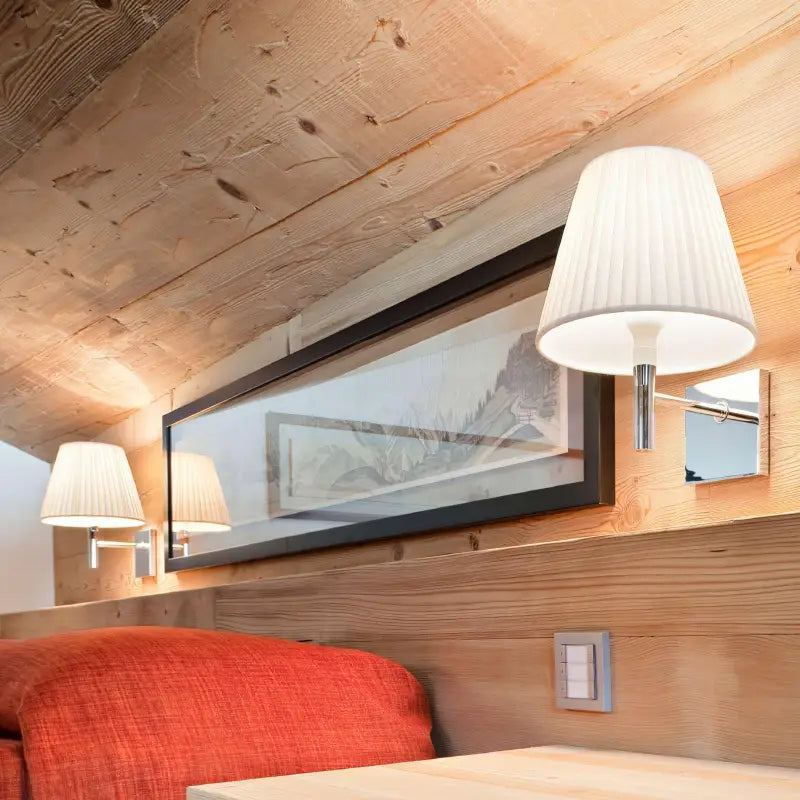 Applique Murale Classique En Tissu Blanc Noir Orange