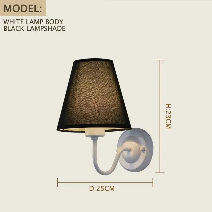 Applique murale contemporaine avec abat-jour tissu