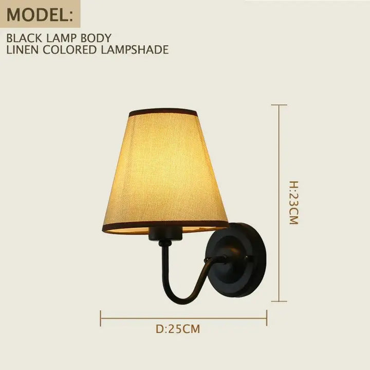 Applique murale contemporaine avec abat-jour tissu