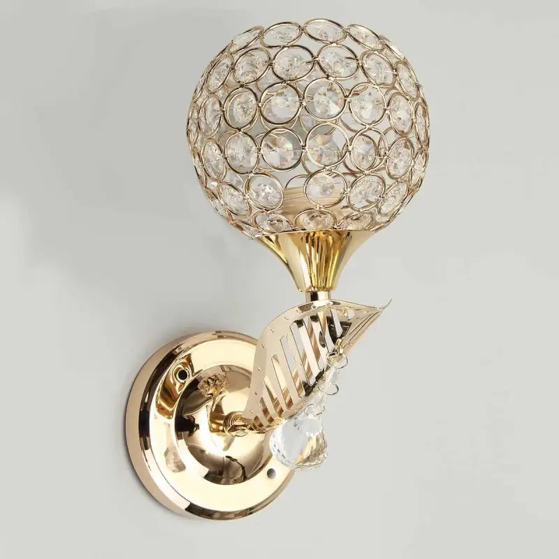 Applique Murale Cristal Dorée Design Floral