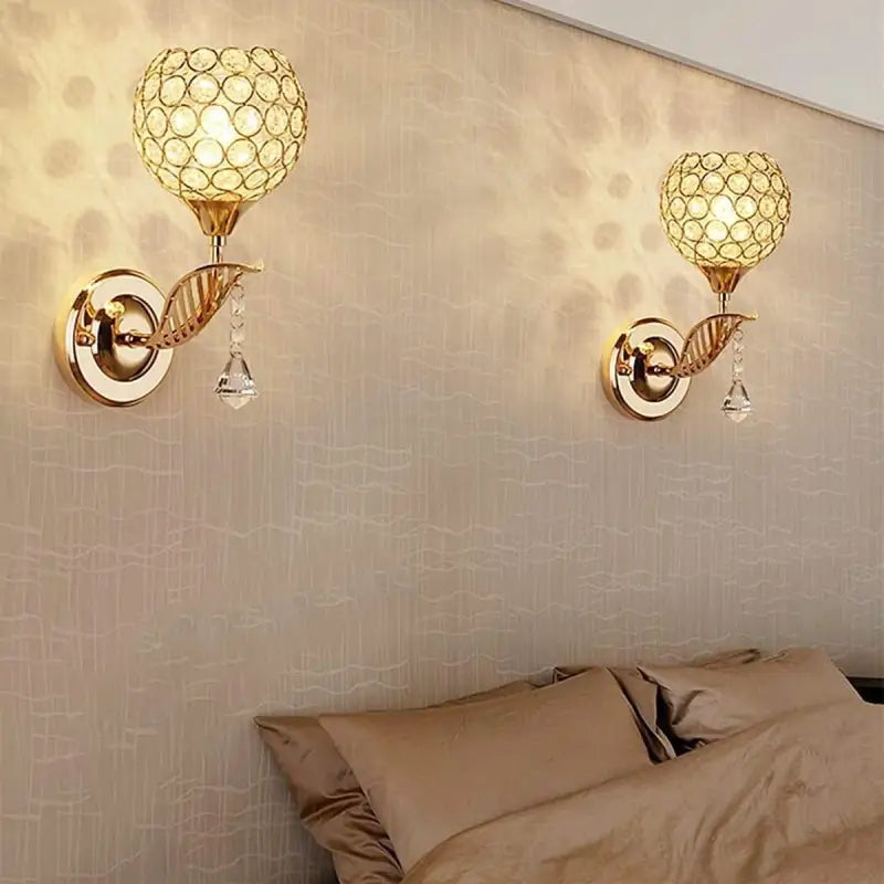 Applique Murale Cristal Dorée Design Floral