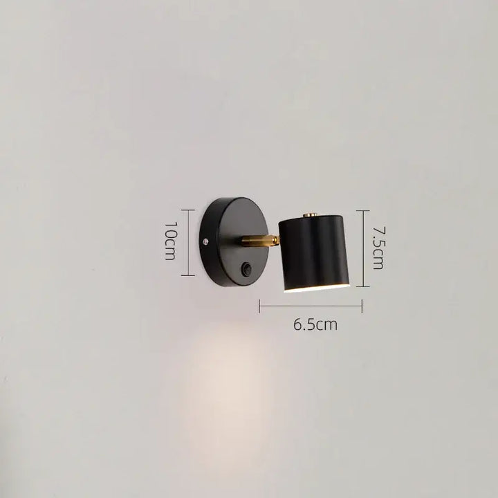 Applique Murale Cylindre Orientable Design Noir Et Doré