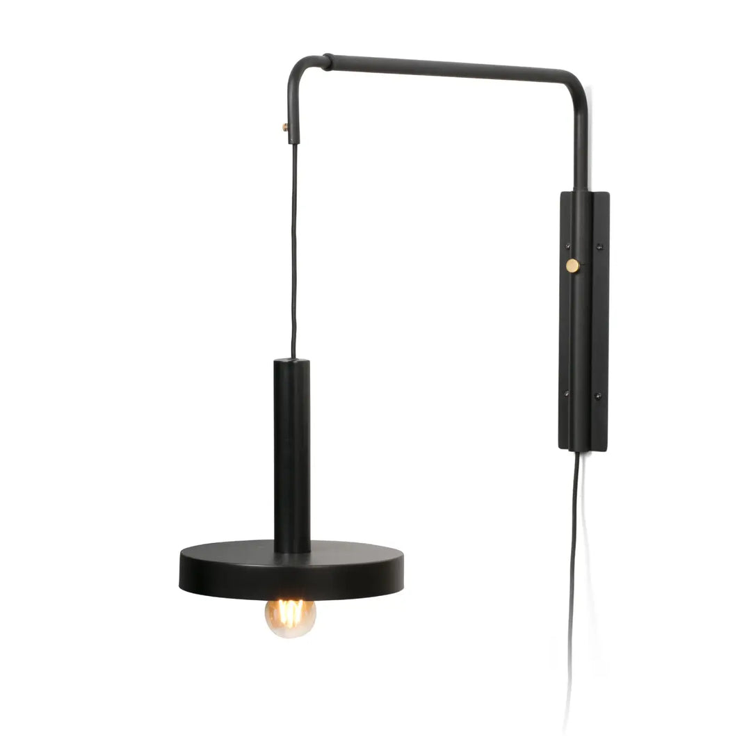 Applique Whizz extensible noire et or satiné de Faro Barcelona