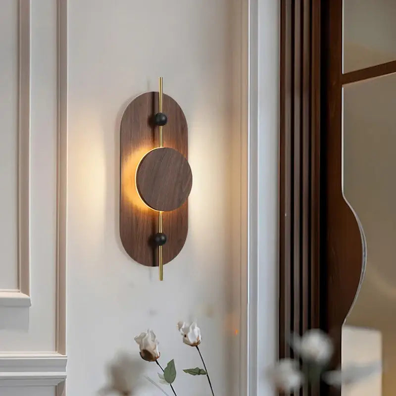 Applique Murale Design Bois Et Métal LED Style Contemporain

