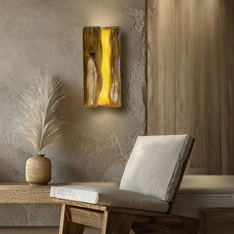 Applique murale design bois naturel avec éclairage led élégant