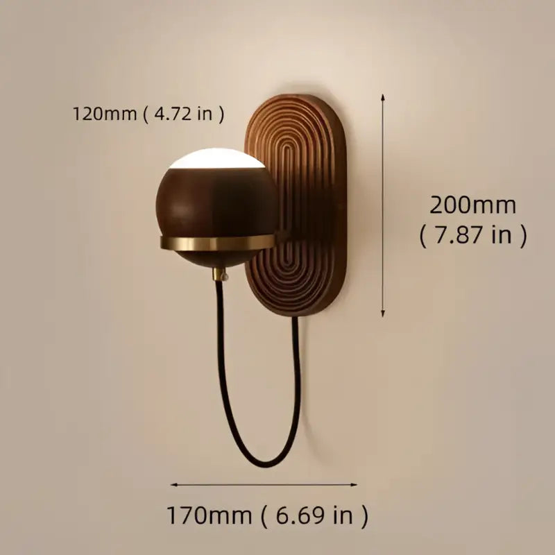 Applique murale design en bois de noyer moderne marron chic