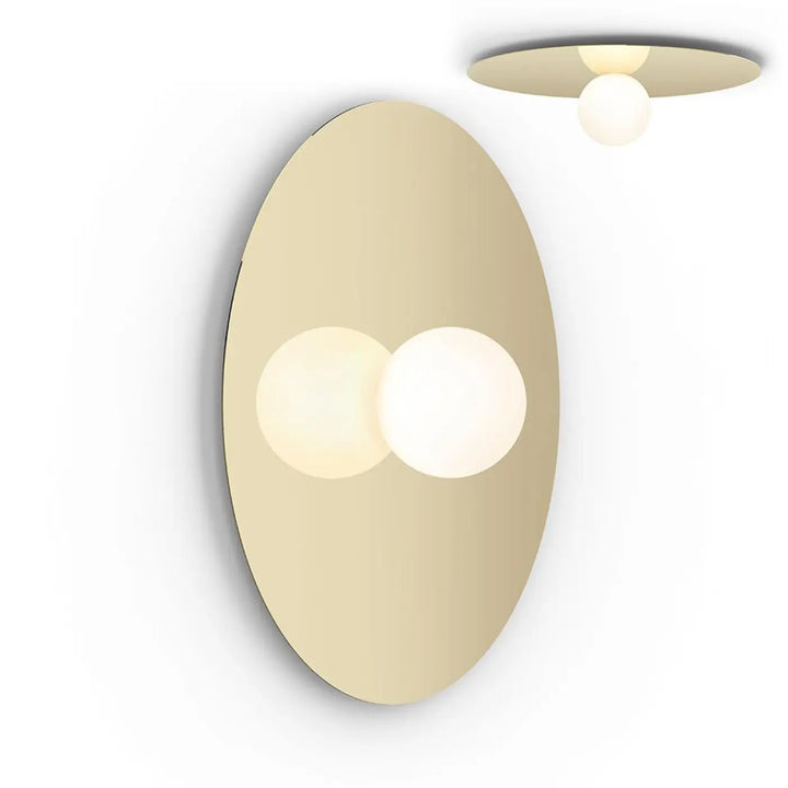 Applique murale Bola Disc dorée, disque de 81 cm