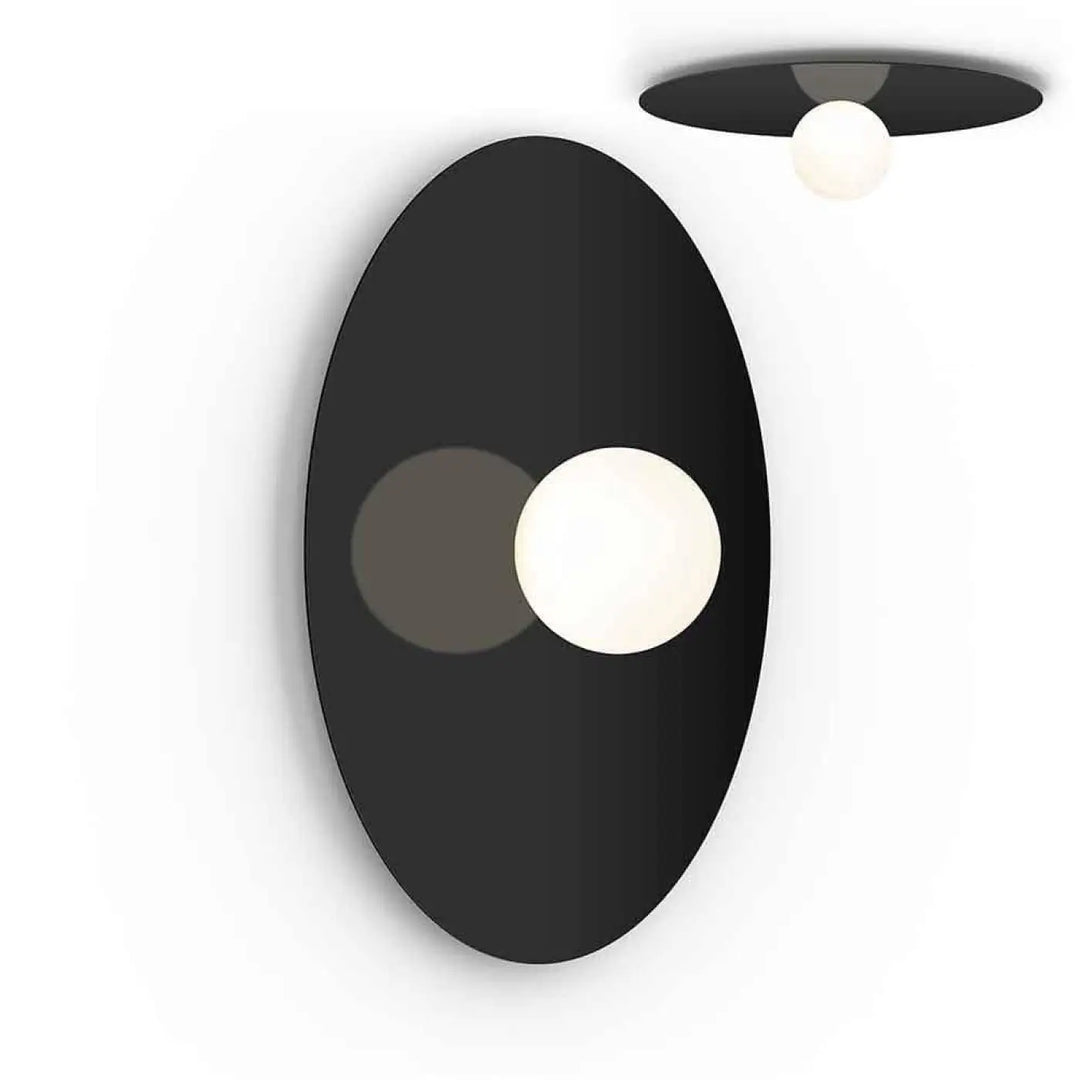 Applique murale Bola Disc noire, disque de 81 cm